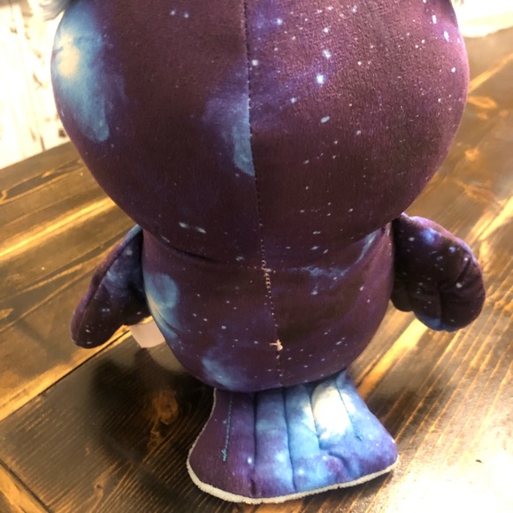 Adorable Set of 3 11" Plush Owls- Purple, Pink & Blue w/Galaxy Pattern on back! - Picture 3 of 7